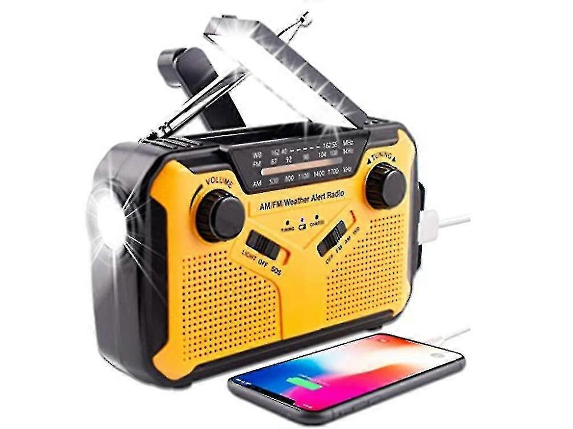 Rádio De Emergência Com Manivela, Dínamo Solar, Rádio Meteorológico Externo Com Carregador De Celular Olysi Shop