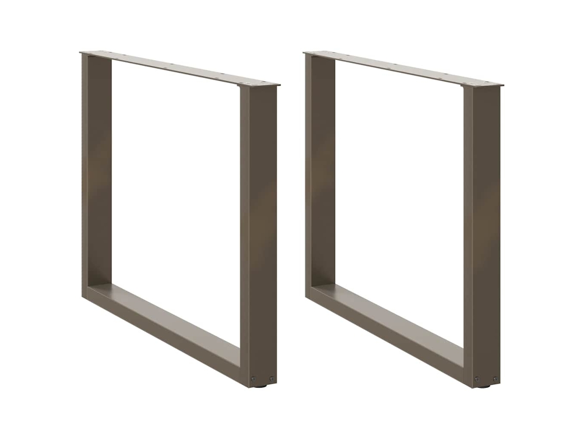 Vidaxl Pés Para Mesa De Jantar Em Formato De U, 2 Peças, Aço Natural, 100x(72-73) Cm, Aço