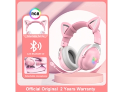 Onikuma K9 Pink Cat Ear Auscultadores com Rgb Led Light Flexível Mic Gaming Headset 7.1 Surround Computer Earphones para Pc Gamer