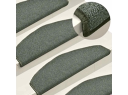 Vidaxl Tapetes De Escada 15 Peças 65x24x4 Cm Verde Escuro Semicircular Grande