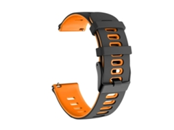 Pulseira De Silicone Bicolor 20 Mm, Compatível Com Huawei Watch Gt 3 42, Preta E Laranja.