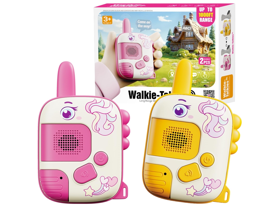 Walkie talkies de Dinossauro para Crianças,3 a 7 Anos, Conjunto com 2 Brinquedosbrinquedo Paralembrancinhas de Páscoa e Natal.amarelo CHENNNLS