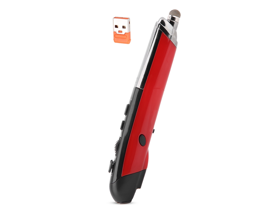 Aetheria mouse Estilográfica Sem Fio 2.4g Usb com Laser e Páginação, Design Ergonômico para Notebooks e Tablets (vermelho)