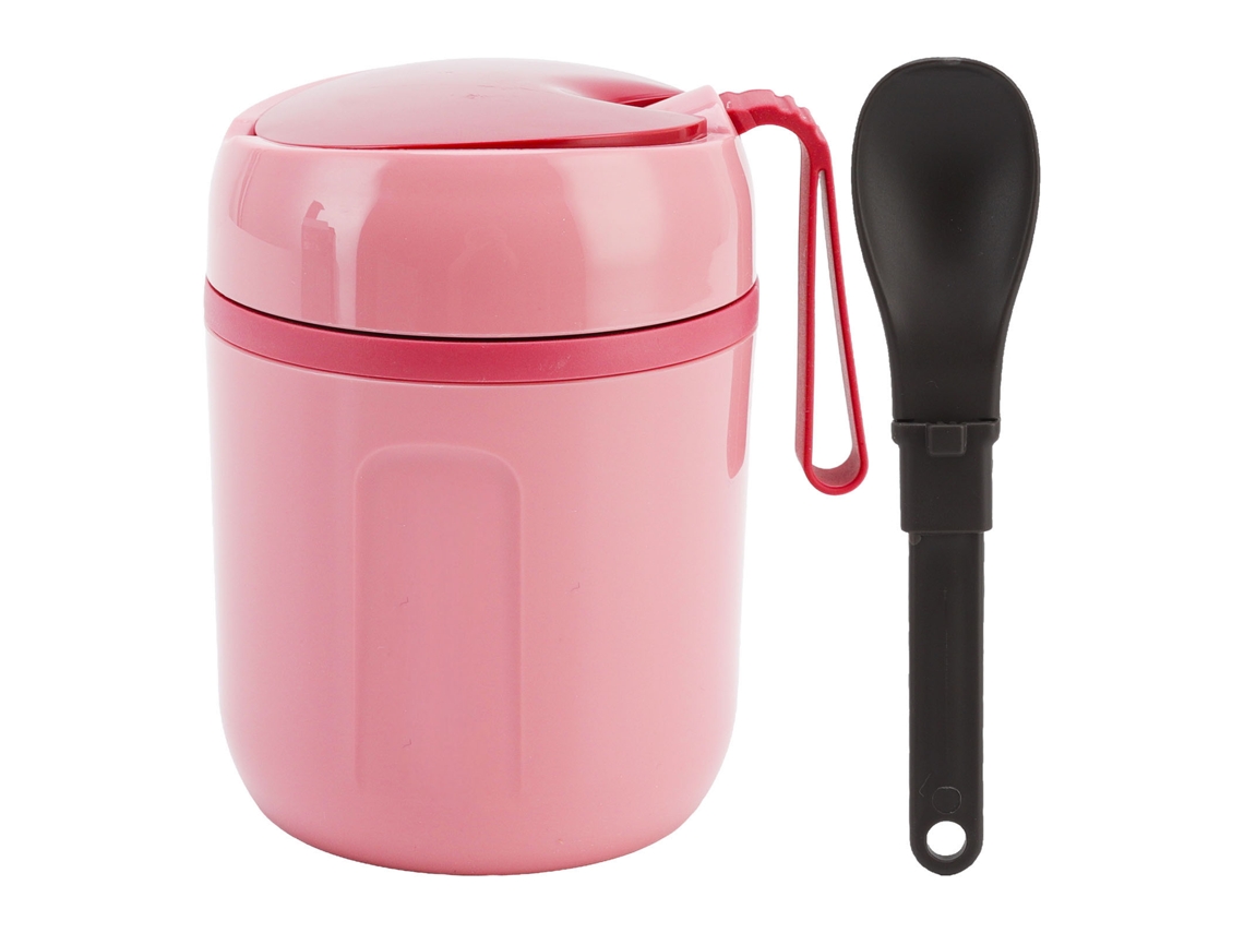 Pote Térmico de Alimentos 480ml Aço Inox 304 Dupla Camada Isolado para Sopa Viagem Escola Rosa | S/MARCA