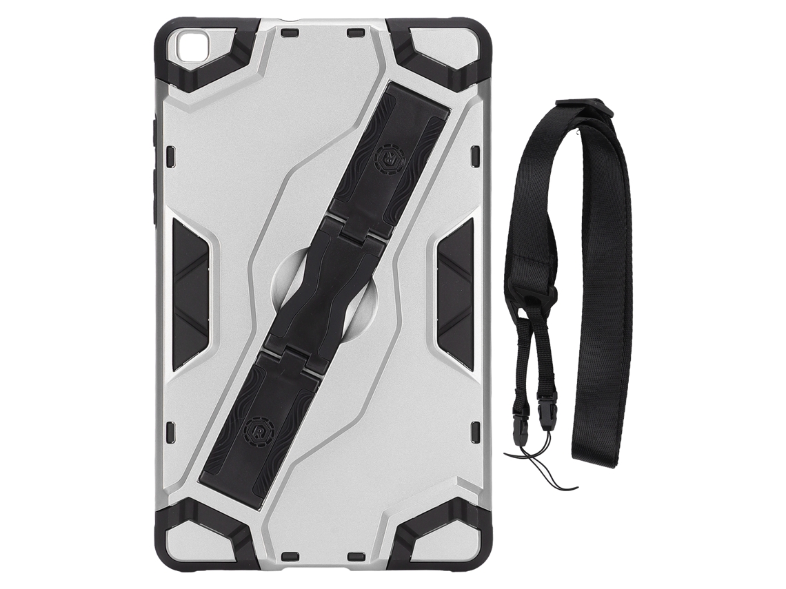 2026zentro-capa Para Galaxy Tab A 8.0 Polegadas Ultradelgada Anti-shock Com Correia De Ombro E Mão Prata