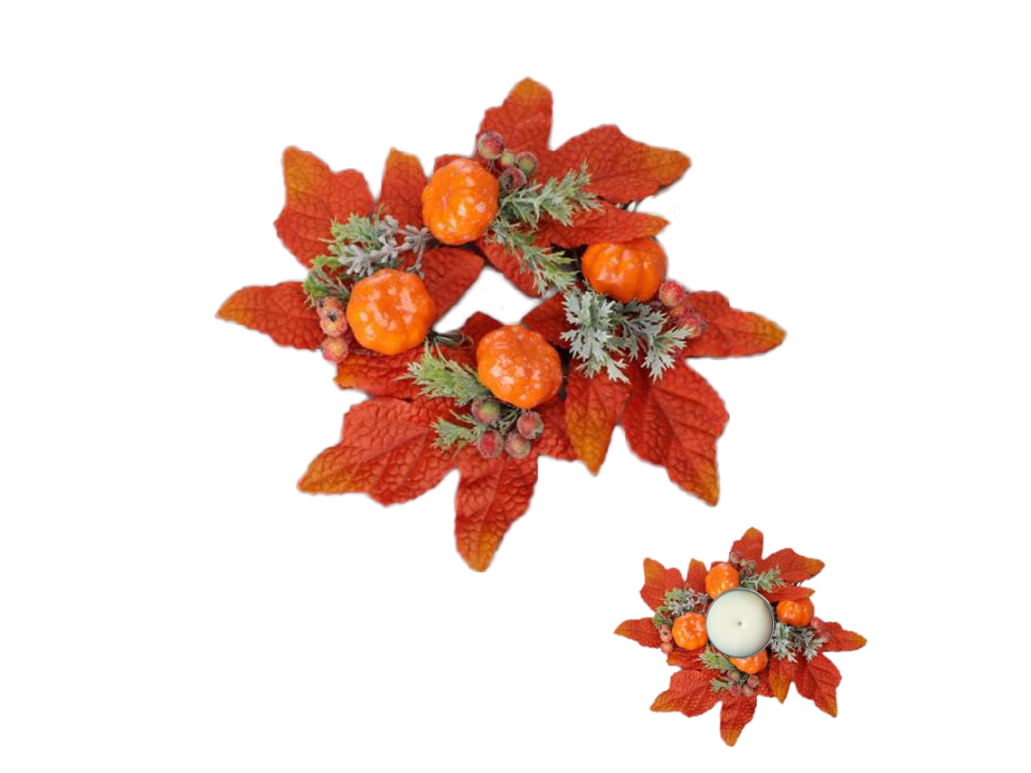 Laxiscreed Conjunto De 4 Anéis De Abóbora Para Velas Vermelhas Decorativas De Outono