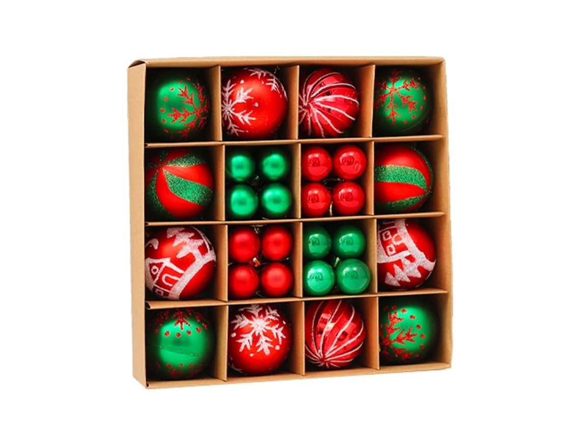 Decorações de Bolas de Natal, para Árvores com Cenas Natalinas, Vermelho e Verde, Ergonômico, Uso Diário STELASPLEN