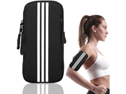 Braçadeira Esportiva Wxsp Para Corrida Com Suporte Para Celular - Braçadeira Esportiva Respirável, Preta - Suporte Ajustável Para Celular - Ciclismo E
