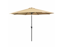 Guarda-chuva de Aço 8 Hastes D300 Cm Poliéster Castanho Jardim, Piscina, Terraço Marbueno
