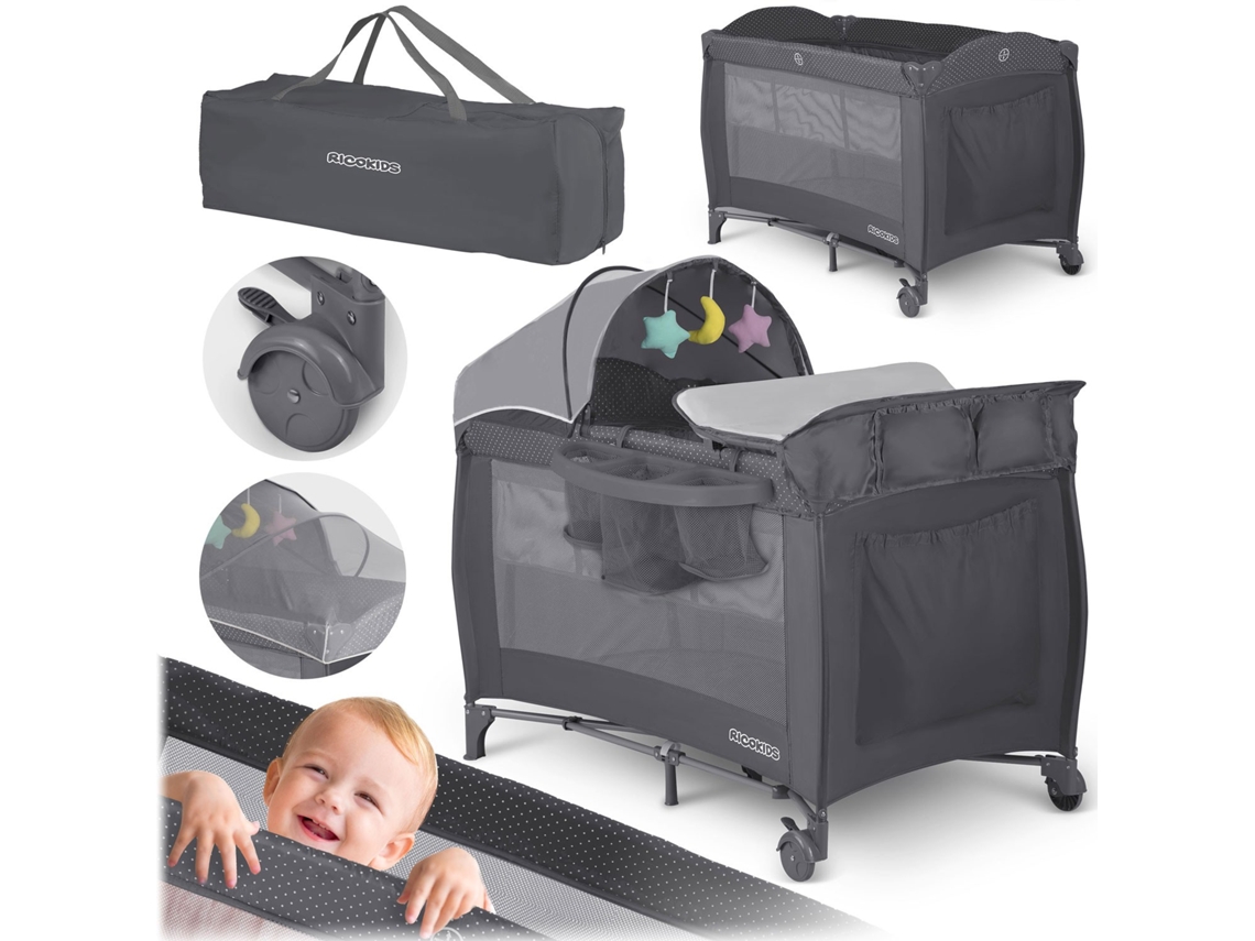 Cuna de Viagem Antracita 125 x 65 x 78 cm RK-242 - Conforto e Praticidade