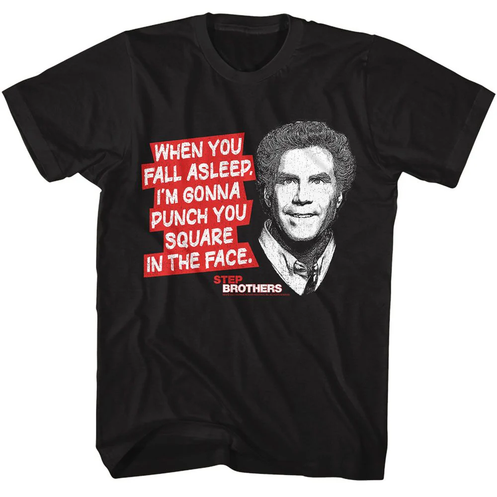 Unisex Adult T-shirt Rockinstone Step Brothers Movie Square In The Face Black Sizel