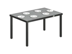 Mesa CHEZMOI para 4 a 6 pessoas, ripado, alumínio, 140x90x74cm, cinza