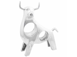 Vidaxl Escultura De Touro Prateado 22 X 9,5 X 34 Cm Alumínio