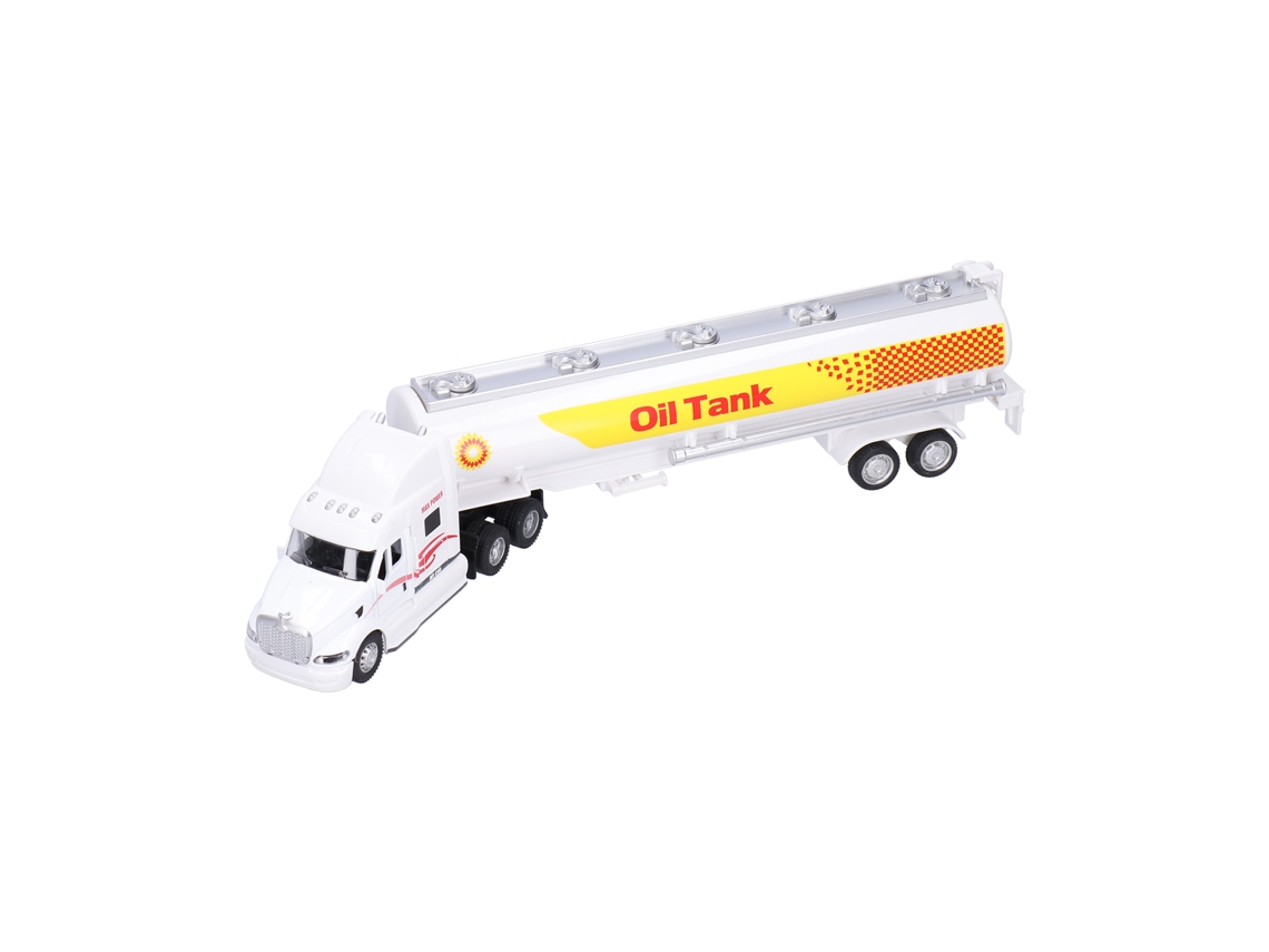 Primerox brinquedo Carro de Retrocesso com Luz e Som Modelo Caminhão para Crianças Presente de Aniversário Branco