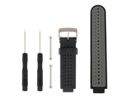 Bracelete Para Garmin Forerunner 235 / 220 / 620 / 630 / 230 / 735 - Silicone Bicolor - Com Ferramenta Preto E Cinza