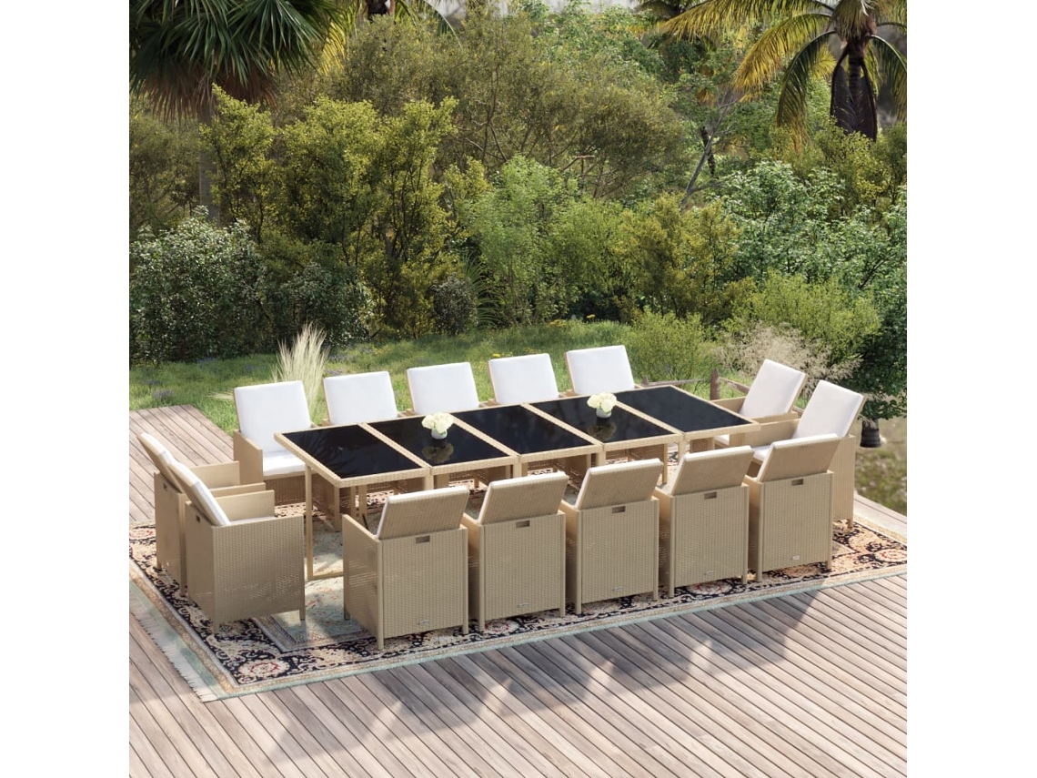 Garden Dining Set, Garden Dining Sets Vidaxl Bege Rattan / Vime (n/a)