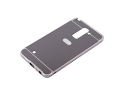 Capa de Telefone Lg Stylo 2 Ls775 Moldura de Metal de Espelho Eletroplatado com Capa Traseira (preto) EOOCOO (capa Traseira com Espelho Desmontável)