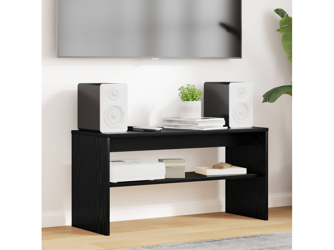 Vidaxl Gabinete Para Tv Carvalho Preto 80 X 30 X 40 Cm