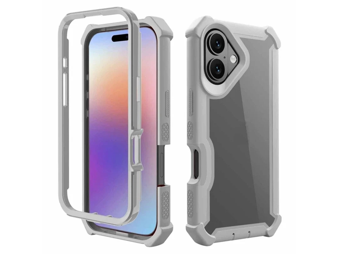 Capa Para Iphone 17 Em Tpu Pc À Prova De Choque - Cinza