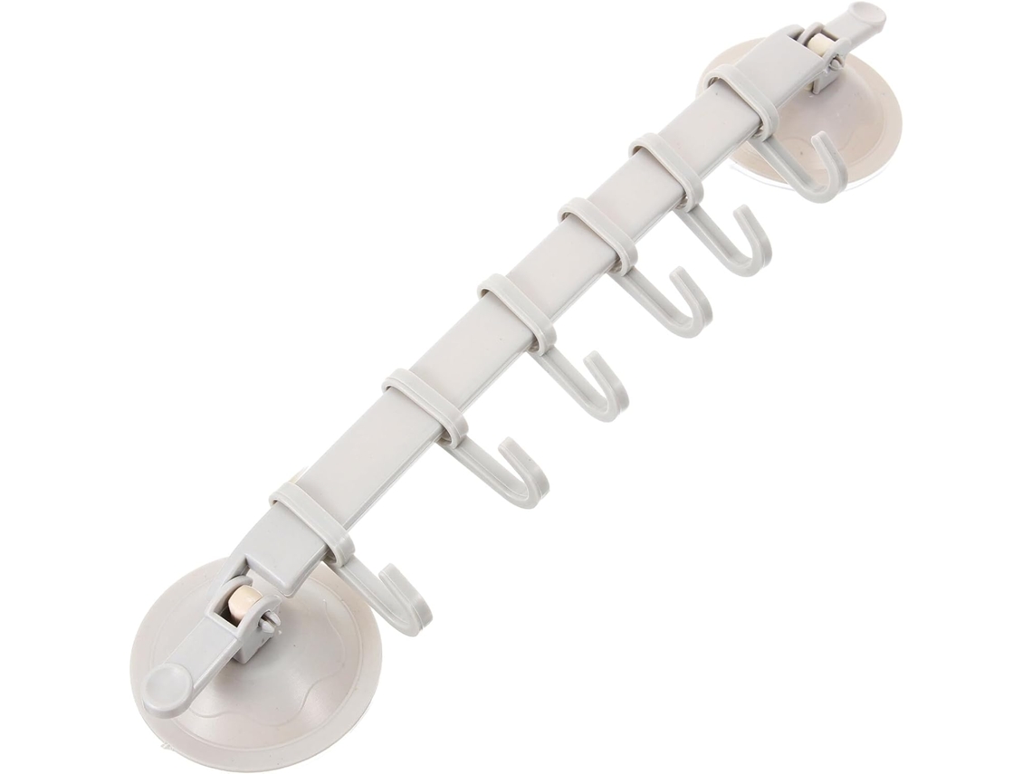 Suporte Com 6 Ganchos De Ventosa Interligados E Travados, Em Material Pp Pvc, Ganchos Removíveis Para Cozinha E Cerâmica