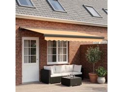 Vidaxl Toldo Retrátil Areia 450 × 300 Cm Lona E Alumínio