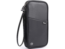 Organizador Familiar Para Passaportes, Cor Preto, Com Proteção Rfid, Impermeável, Compartimentos Para Cartões E Documentos