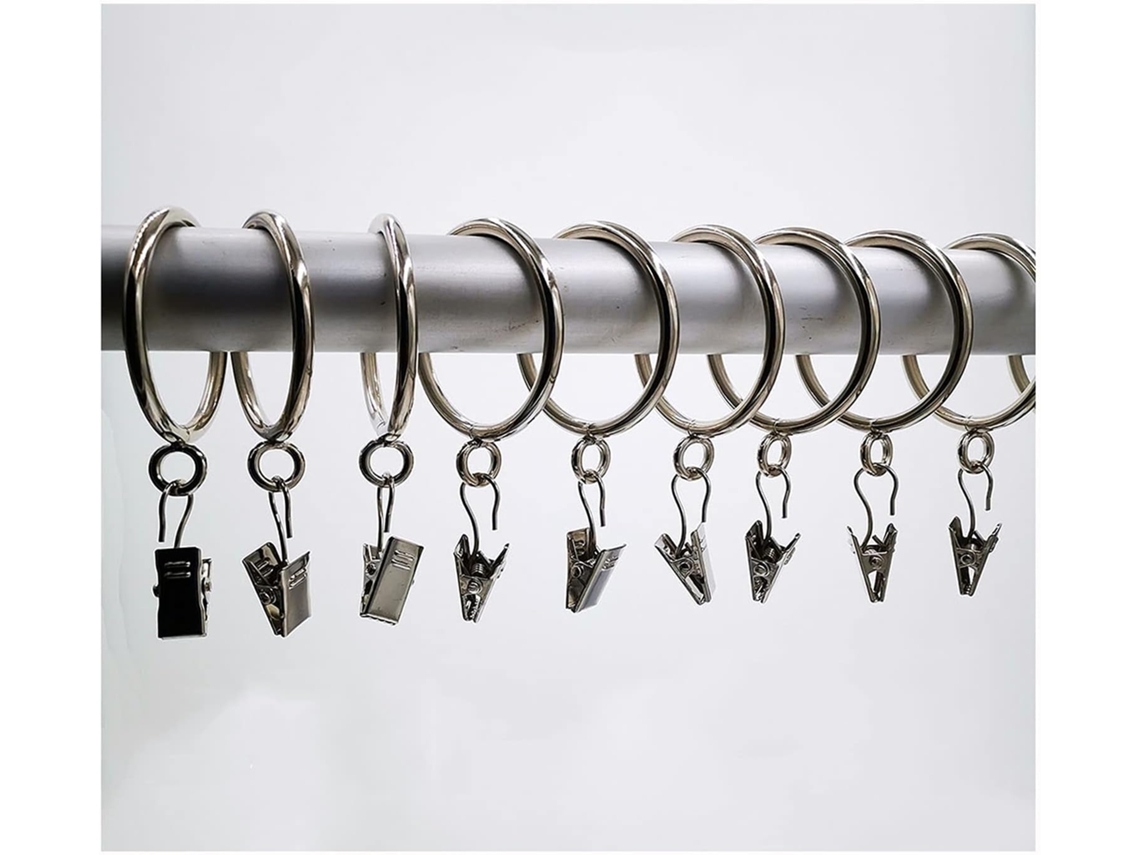 Argolas Para Cortina, Conjunto Com 10 Peças, 1,5 Polegadas, Em Metal, Para Banheiro