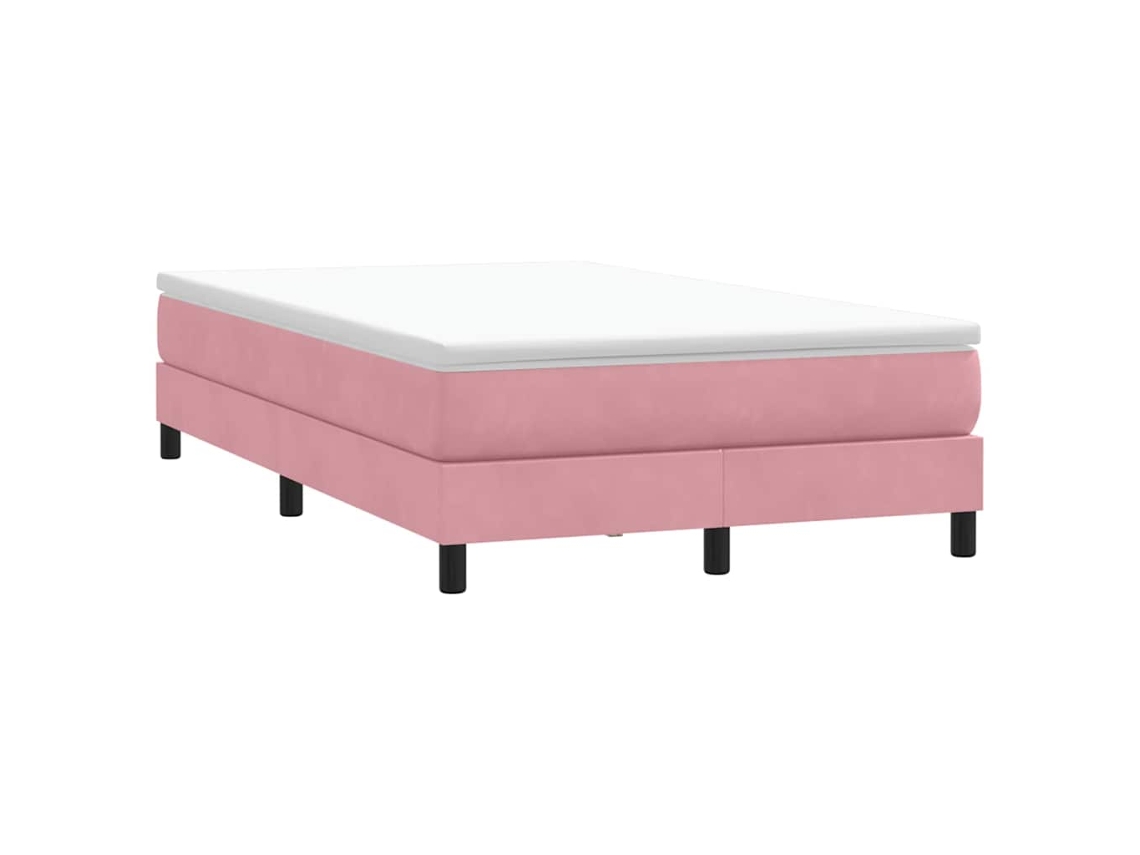 Vidaxl Box Cama De Primavera Sem Colchão Rosa 120x210 Cm Veludo