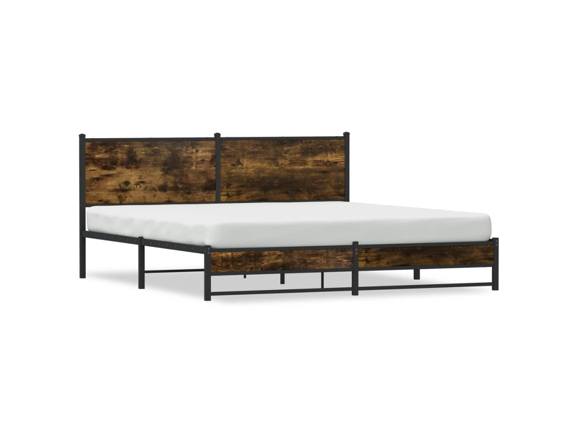 Bed Frame, Bed Frames Vidaxl Marrom Aço (160 X 200 Cm)