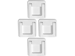 Batente De Janela Mikikit Em Abs Branco Para Portas E Gavetas Correr, Gancho De Segurança, Uso Versátil E Fácil Manuseio