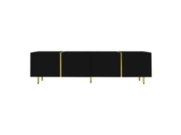 Móvel Tv L 170 Cm Com 4 Portas Mdf Preto Mobrio