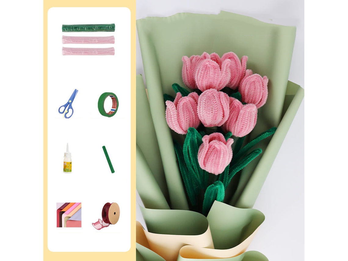 Palitos de Arame Coloridos Flexíveis para Tulipas Artesanais Diy