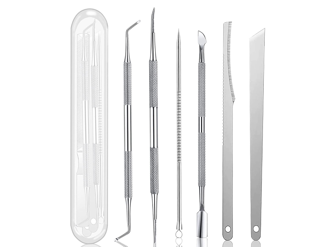 Kit De Ferramentas Para Pedicure 7 Peças Aço Inoxidável Tratamento Unhas Encravadas Correção Alívio