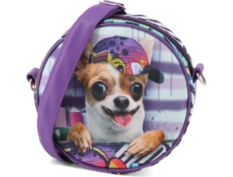 Bolsa KRAZYMALS Chihuahua Redonda (Roxo - 18x18x6cm)