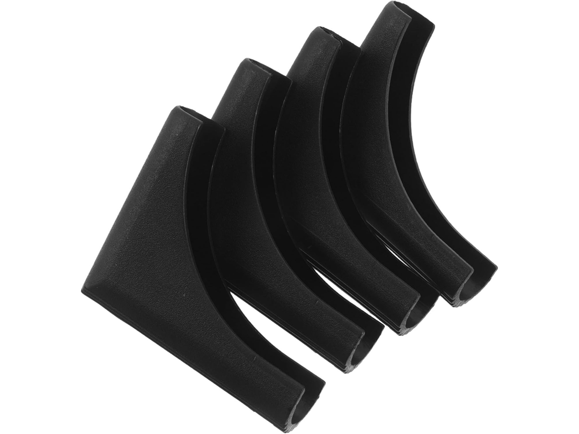 Pretyzoom Conjunto De 4-protetores Pés Para Varal Vertical Em Formato L, Em Plástico Preto, Para Tubos De Aço 22mm