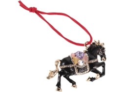 Pingente Cavalo Strass Preto Espelho Retrovisor Carro Decoração Lembrança Lunar Ornamento Decorativo Festival GOKOCO