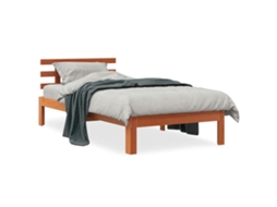 Cama Sem Colchão 100x200 Cm Pinho Maciço Castanho mel MAISON EXCLUSIVE