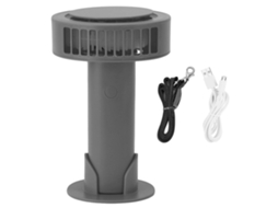 Ventilador Elétrico Portátil de Mão Mini com 3 Velocidades Usb Bateria 90° Rotação Cinza