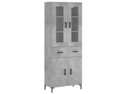 Armário Alto 69,5x34x180cm Madeira Cinza Cimento MAISON EXCLUSIVE