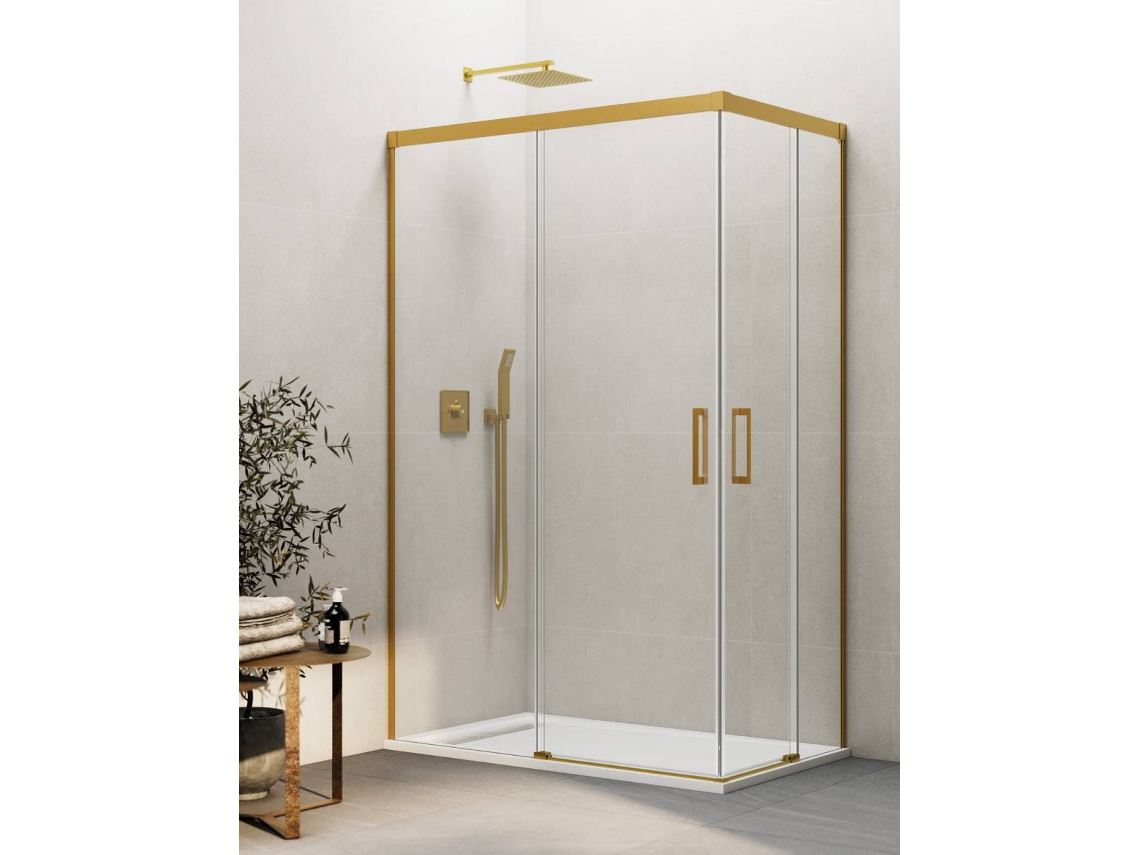 Cabine de Duche Angular 2+2 Thalassa 100x70 Cm Ouro Vidro Transparente DUCHA.ES (basic)