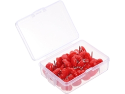 50 Tachinhas Decorativas de Plástico Vermelho, Ideais para Fixar Mensagens em Praças e Paredes.