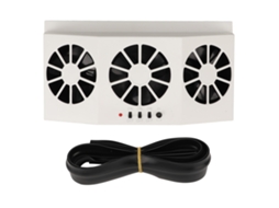Ventilador Solar Carro 1.5w 3 Buracos Branco