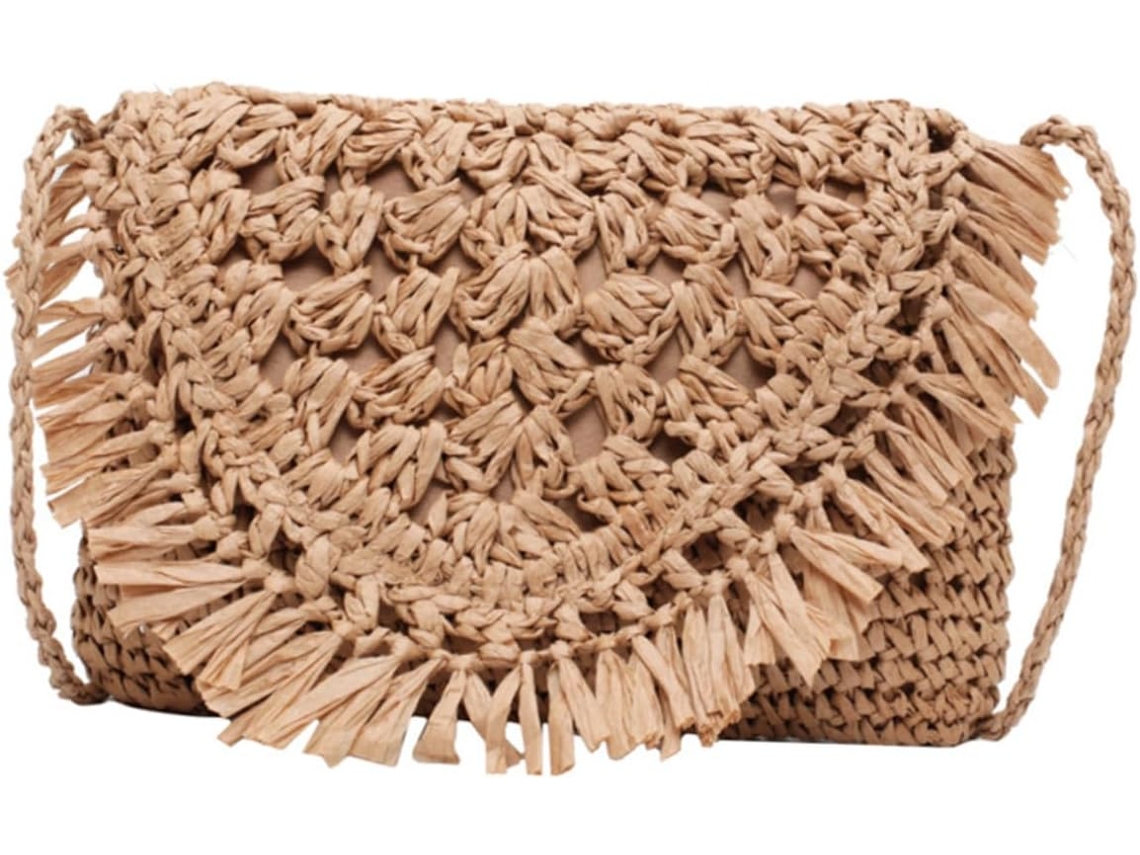 Bolsa De Palha Com Alça De Ombro, Bolsa De Tecido Trançado Original Para Mulheres, Bolsa Prática.