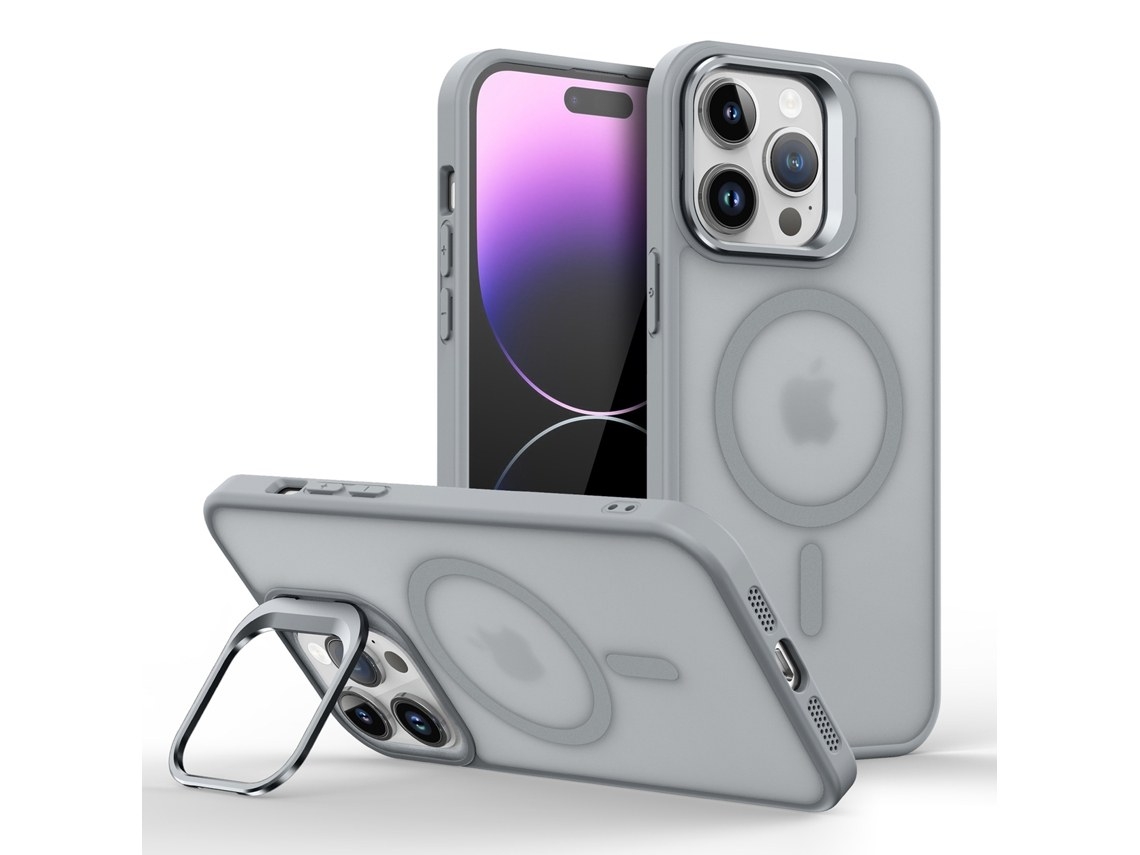 Zsanfs Capa Para Iphone 15 Plus, Compatível Com Magsafe, Cor Cinza