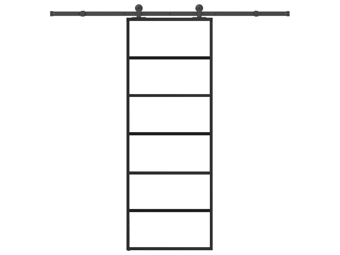 Vidaxl Porta Deslizante C/ Conj. Ferragens 76x205cm Vidro Esg/alumínio