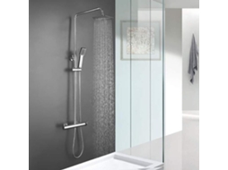 Kibath Coluna De Chuveiro Quadrada Monocomando 100-150 Cm Verara Extra-longo Acabamento Cromado Brilhante Em Latão