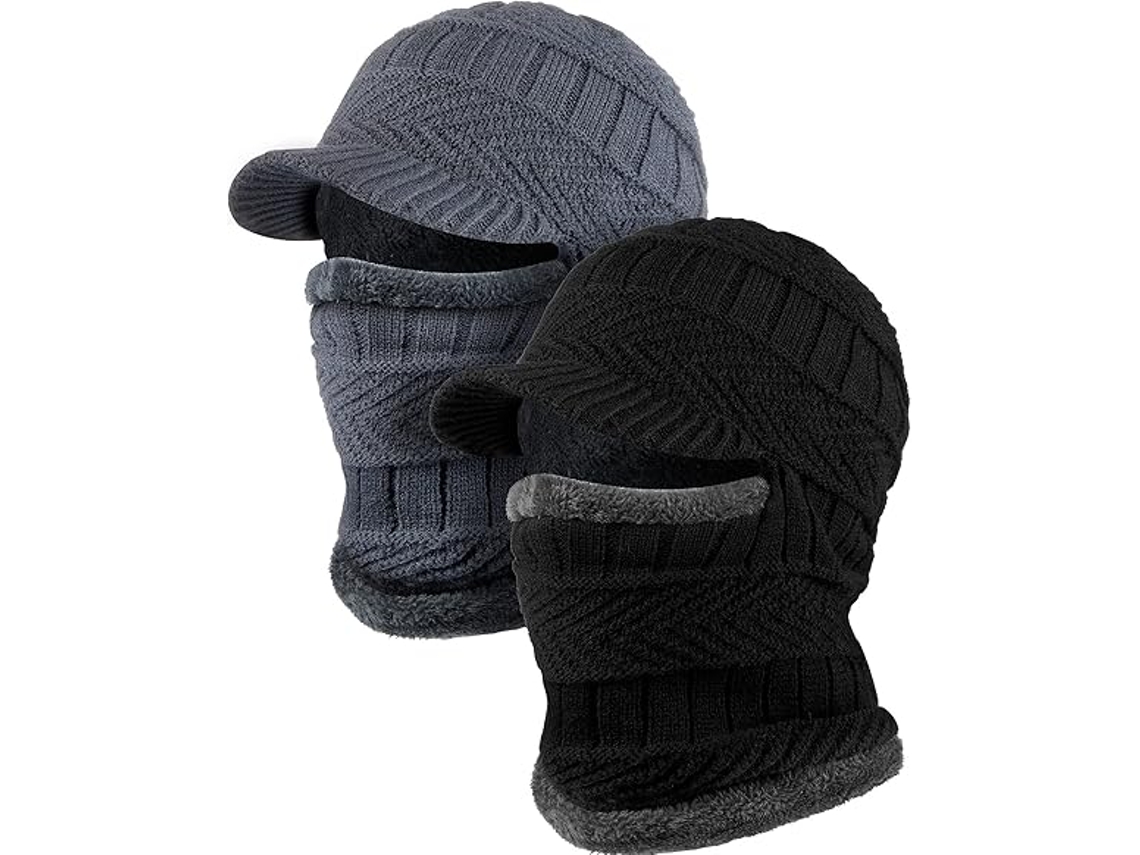 Balaclava de Malha de Inverno com 2 Peças, Capuz de Ciclismo Quente Dxghc BRILVIBERA