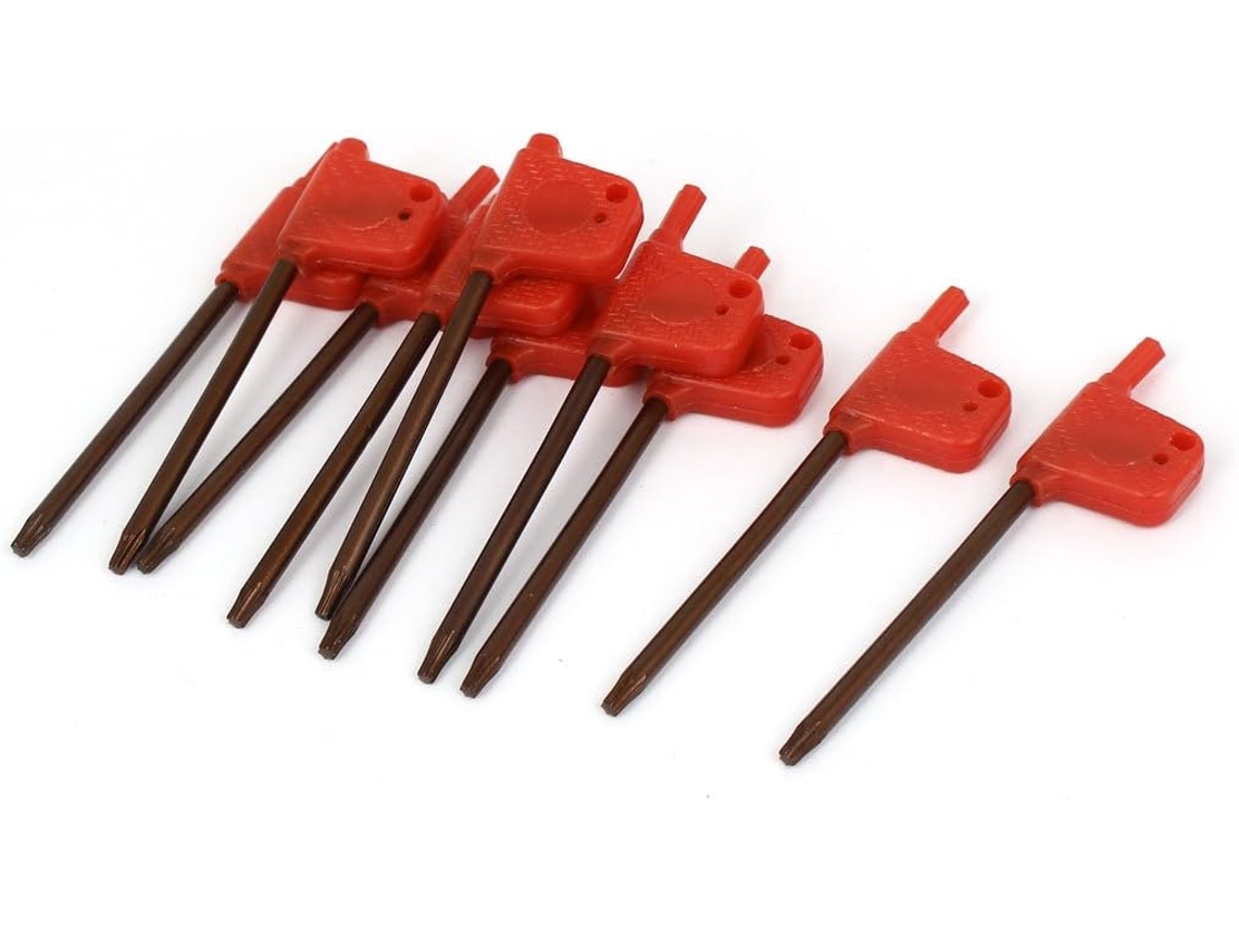 Chave de Fenda Torx T10 Tipo Bandeira de 87 Mm de Comprimento, Pacote com 10 Unidades CHABERLU