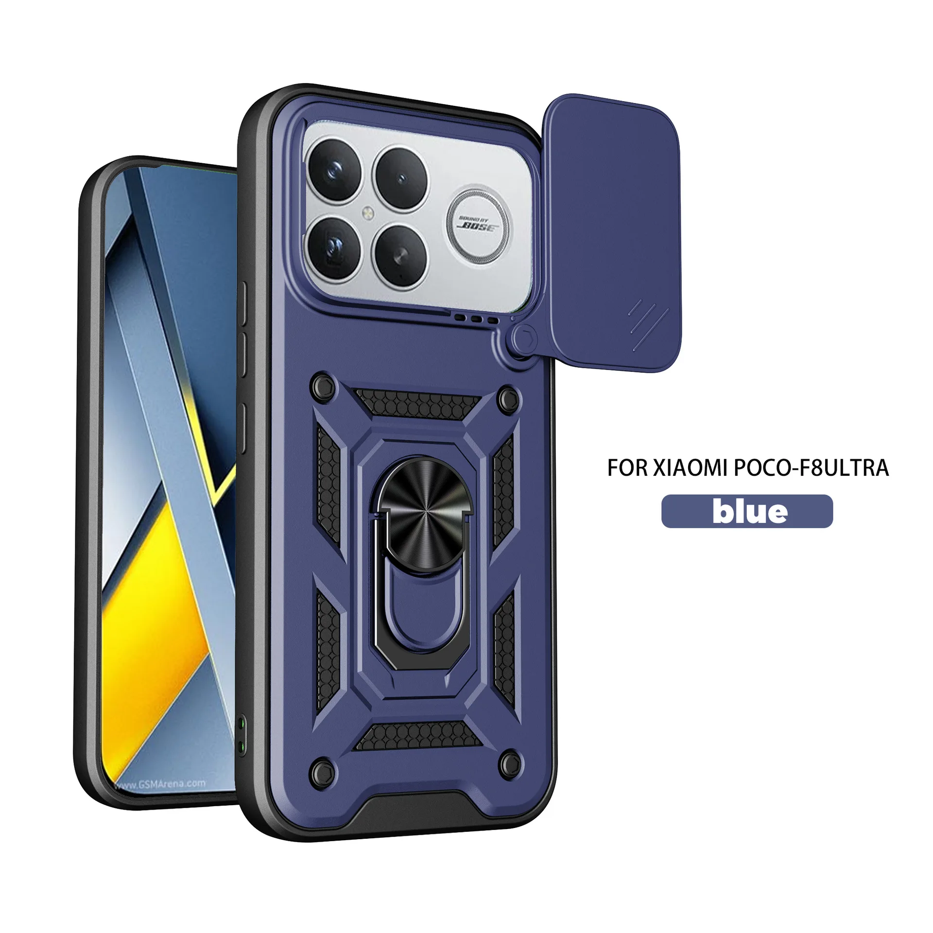 (azul, Poco F8 Pro) Capa Protetora Com Anel Magnético Para Proteção Contra Choques E Quedas, Protetor De Lente