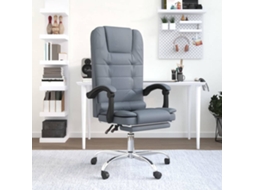 Vidaxl Cadeira De Massagens Reclinável Escritório Veludo Cinza-escuro